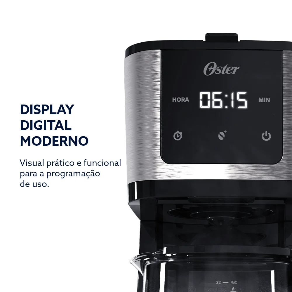 Cafeteira Oster Programável 1,2L com Display Digital