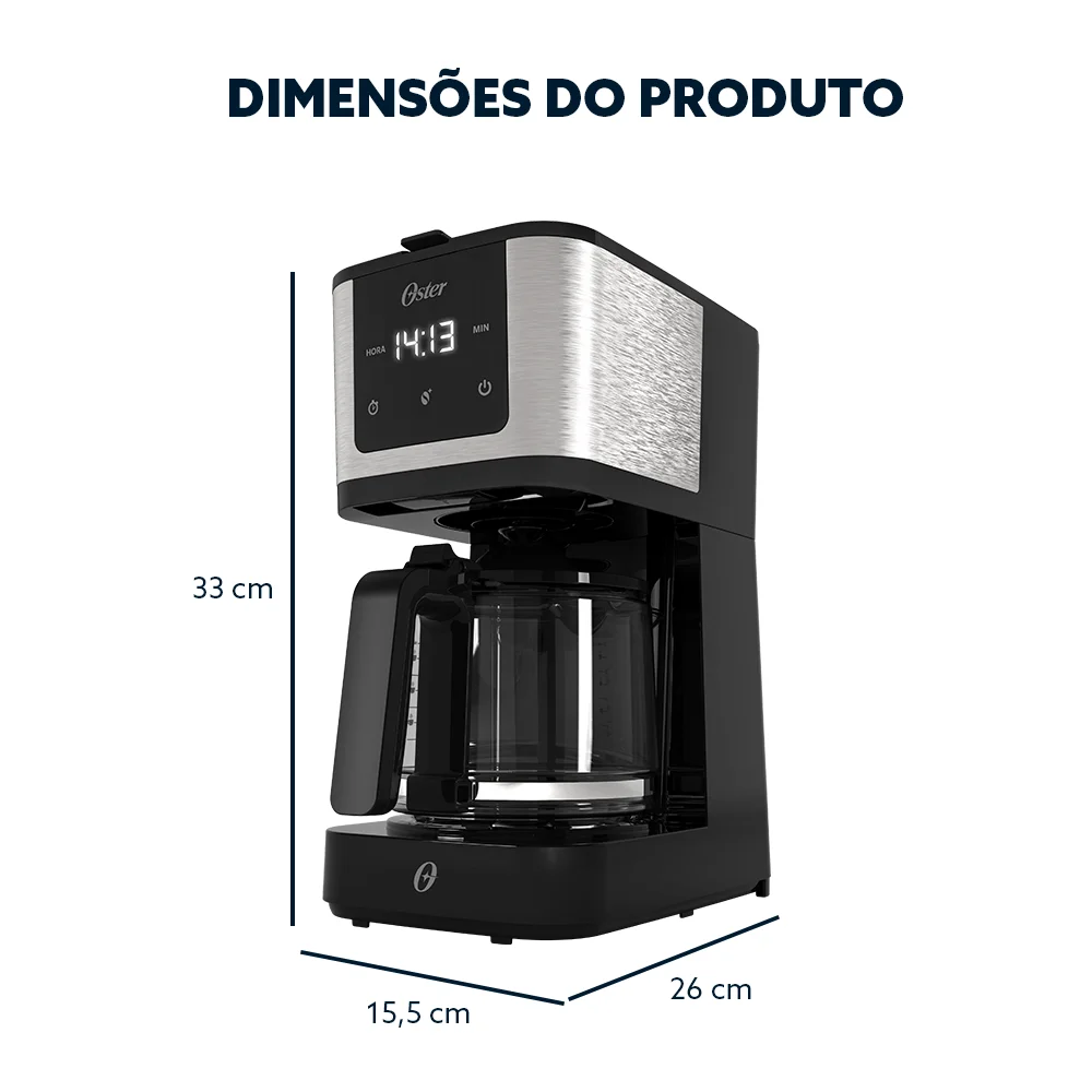 Cafeteira Oster Programável 1,2L com Display Digital