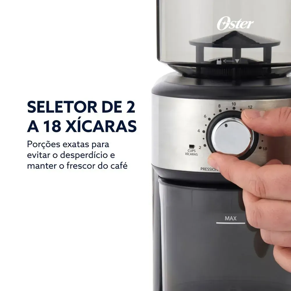 Moedor de Café Automático Oster Precision com 18 níveis