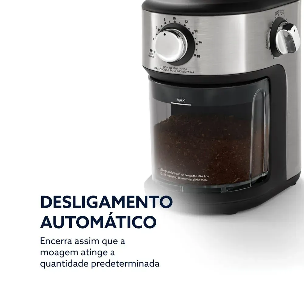 Moedor de Café Automático Oster Precision com 18 níveis